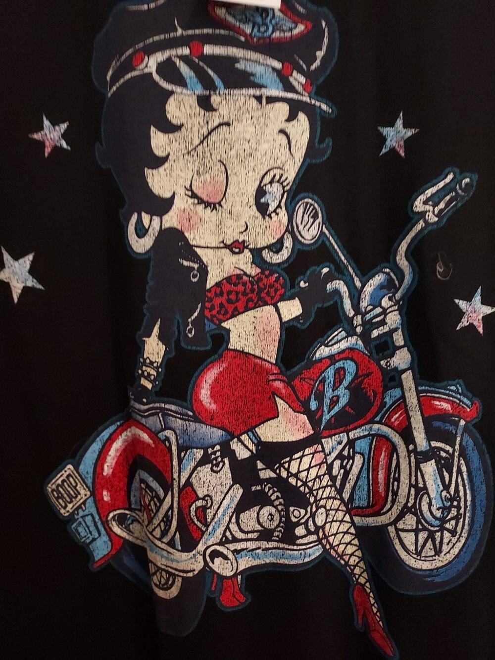 New Betty Boop Motorcycle Momma Size Medium T-shirt Black Unisex cotton NWT